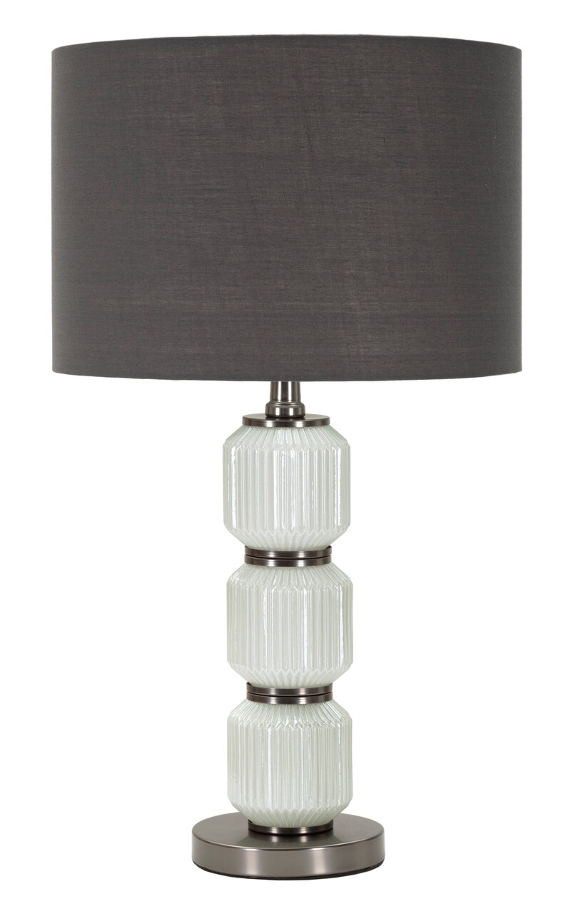 Lampa de masa Bright, Mauro Ferretti, 1 x E27, 40W, 32.5x57 cm, sticla/fier/catifea, alb/gri - imagine 7
